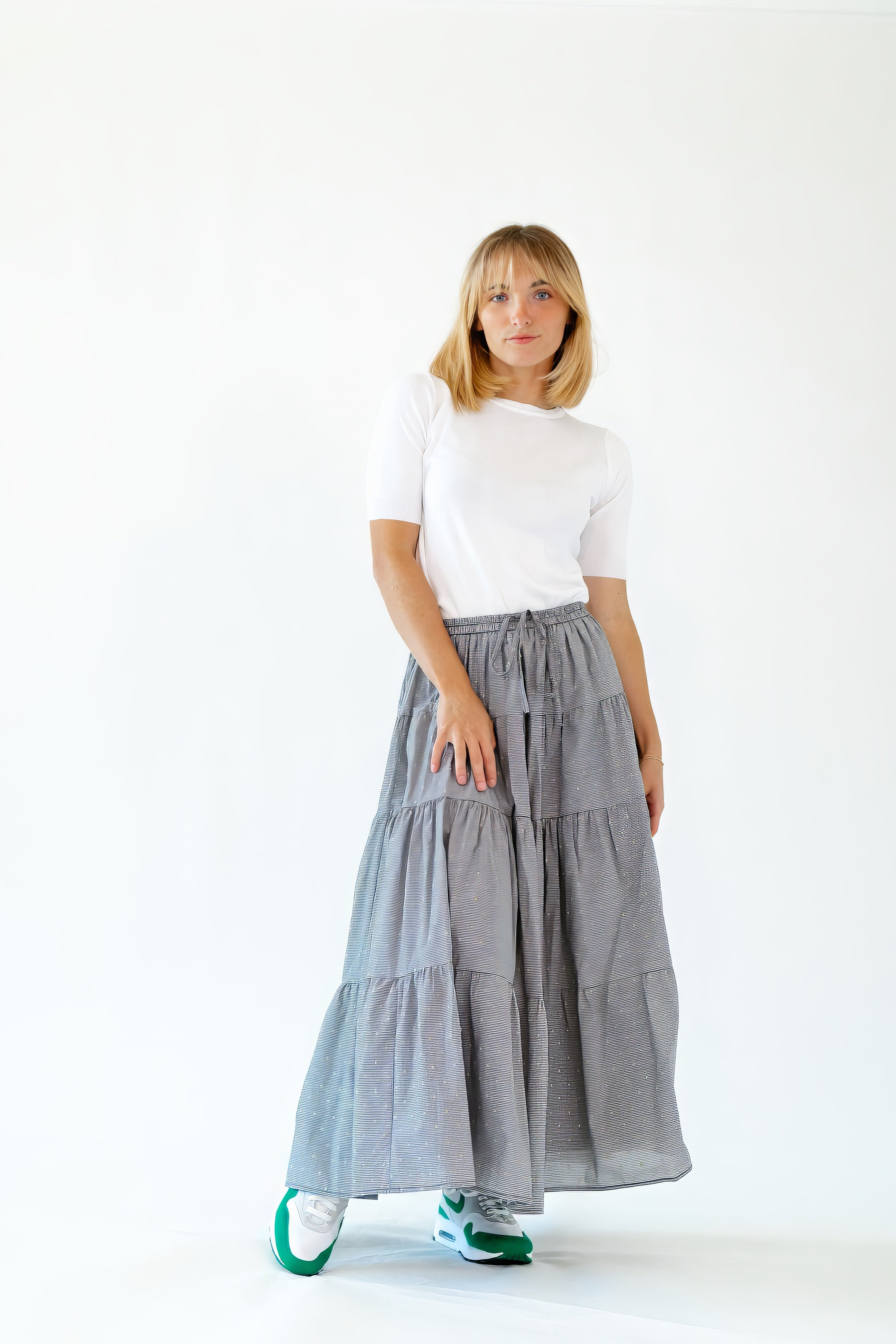 Ilona Knit Half-Sleeve Top · White