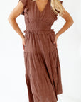 Alma Ruffle Sleeve Midi