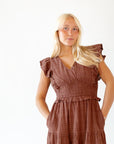 Alma Ruffle Sleeve Midi