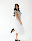 Gwen Mixed Media Striped Dress