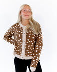 Elara Fawn Print Cardigan