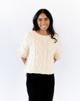 Rosette Cable Knit Top