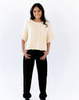 Rosette Cable Knit Top