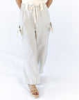 Milene Bow Detail Pants · Cream