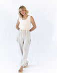 Milene Bow Detail Pants · Cream