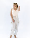 Milene Bow Detail Pants · Cream
