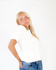 Leset Ribbed Button Up