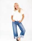 Leset Ribbed Button Up