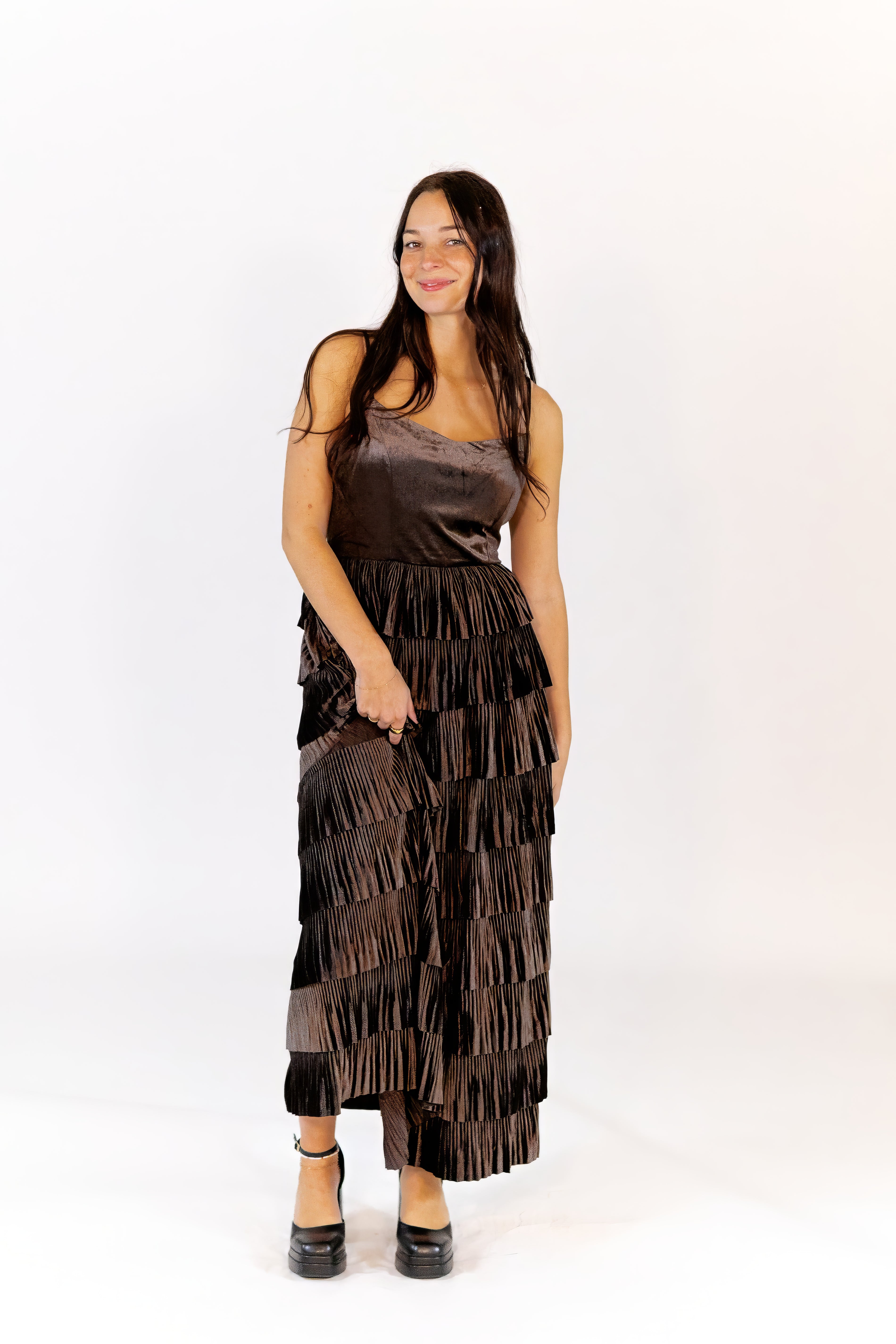 iman maxi dress Velvet Tiered – Twirl Boutique neck with ruffle collar short bridesmaid dresses Color:Nude/Light Blue/Silver For Lydia deetz' dress,