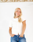 Leset Ribbed Button Up