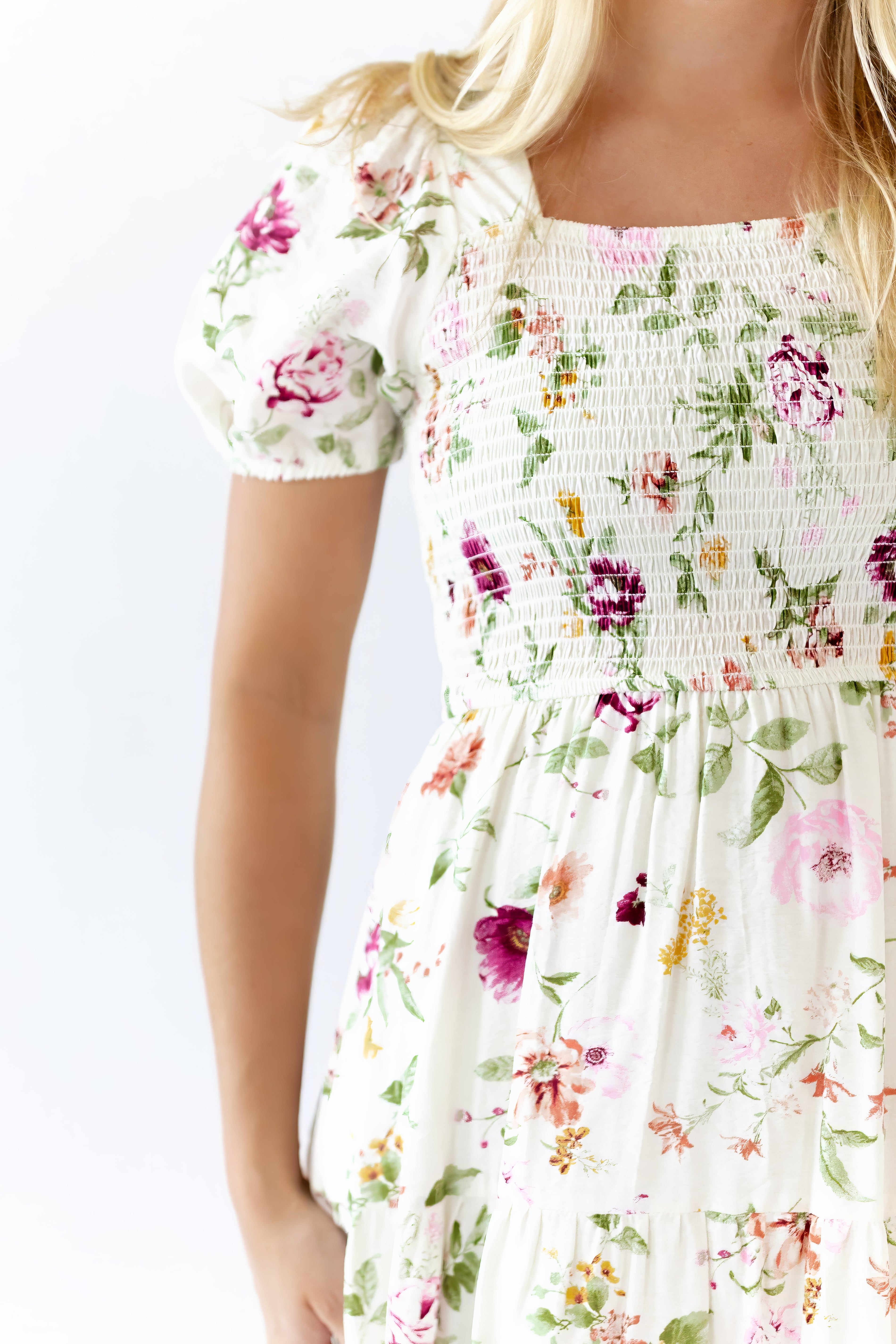 Eleanor Floral Square Neck Dress – Twirl Boutique