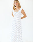 Tybald Bow Print Midi Dress