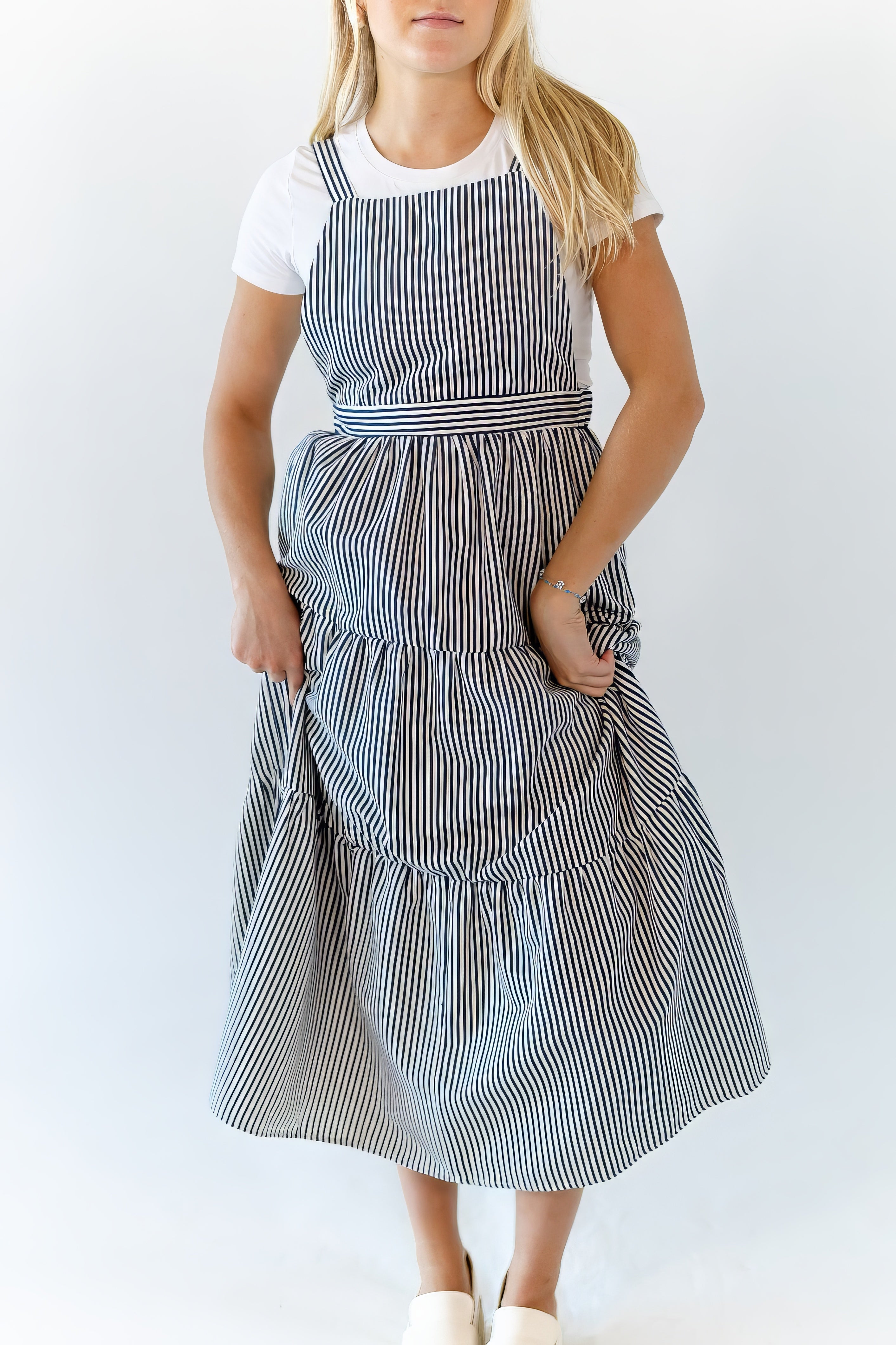 Felina Striped Overall Dress