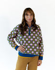 Wilkey Mosaic Half-Zip · Navy