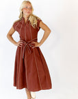 Havana Linen Dress · Maroon