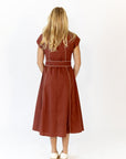 Havana Linen Dress · Maroon