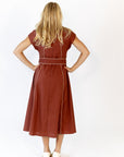 Havana Linen Dress · Maroon