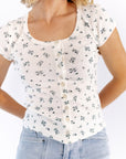 Miller Pointelle Floral Tee