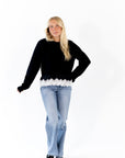 Susana Lace Trim Sweater