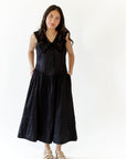 Edith Drop Waist Midi · Black