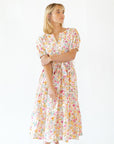 Tweedy Floral Midi Dress