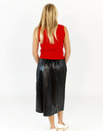 Moyen Vegan Leather Midi Skirt