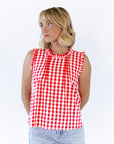 Laury Gingham Pintuck Top