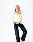 Cassia Half-Zip Colorblocked Knit