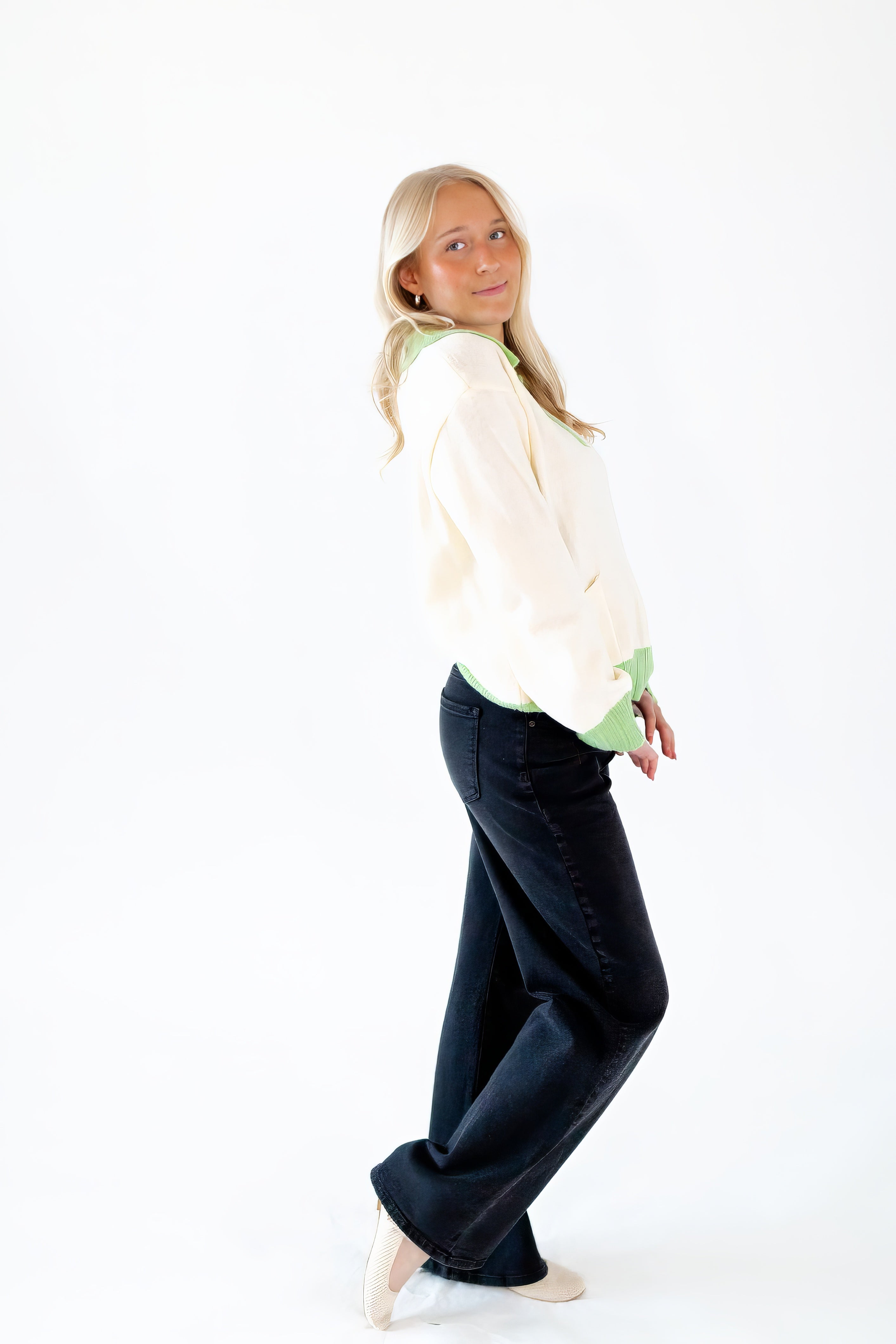 Cassia Half-Zip Colorblocked Knit