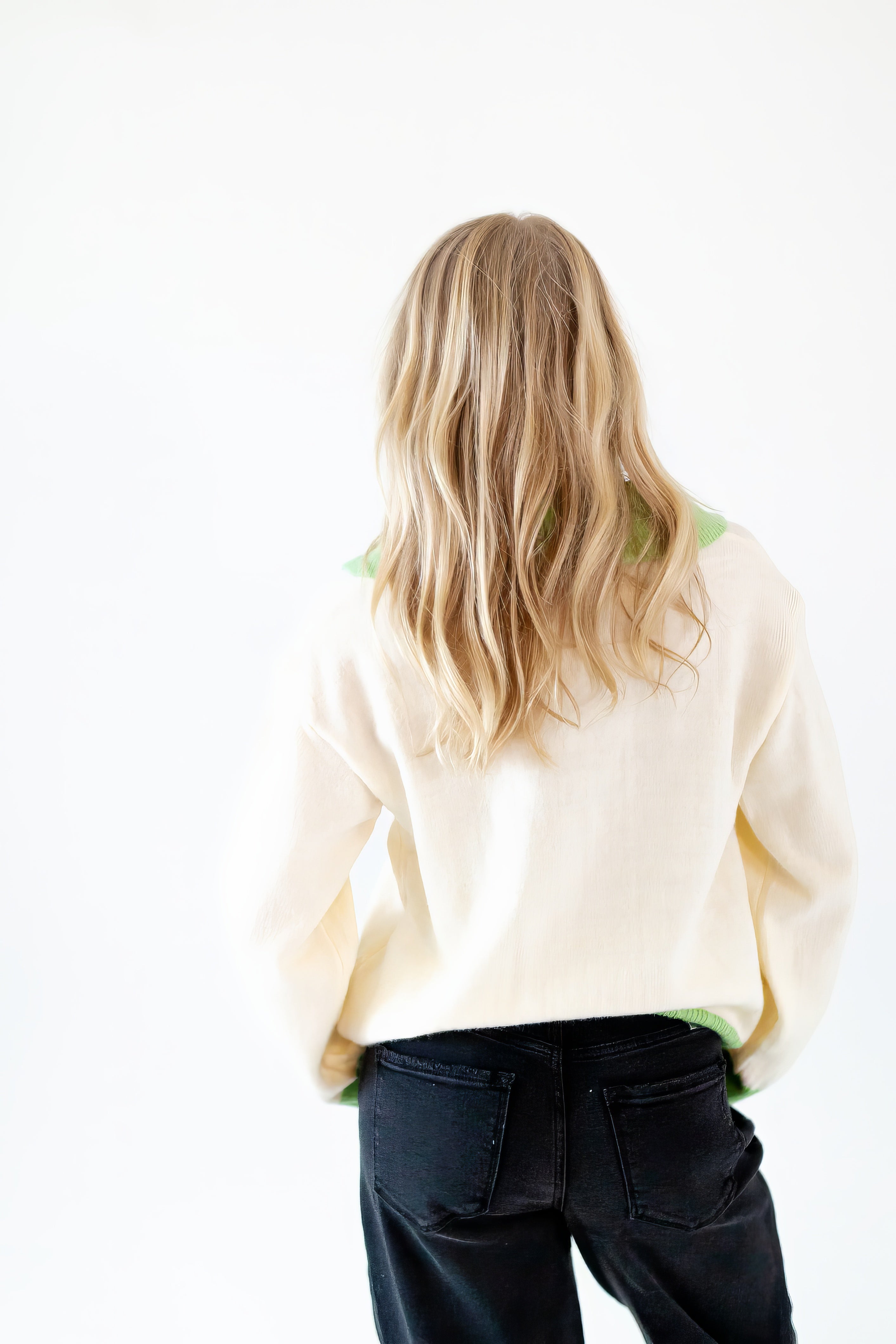 Cassia Half-Zip Colorblocked Knit
