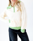 Cassia Half-Zip Colorblocked Knit