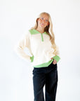 Cassia Half-Zip Colorblocked Knit