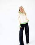 Cassia Half-Zip Colorblocked Knit