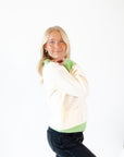 Cassia Half-Zip Colorblocked Knit