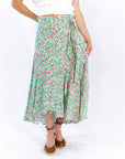Sariah Wrap Floral Skirt · Aqua