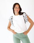 Krisie Embroidered Sleeve Top