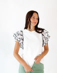 Krisie Embroidered Sleeve Top