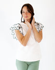 Krisie Embroidered Sleeve Top