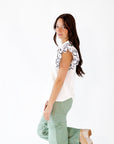 Krisie Embroidered Sleeve Top