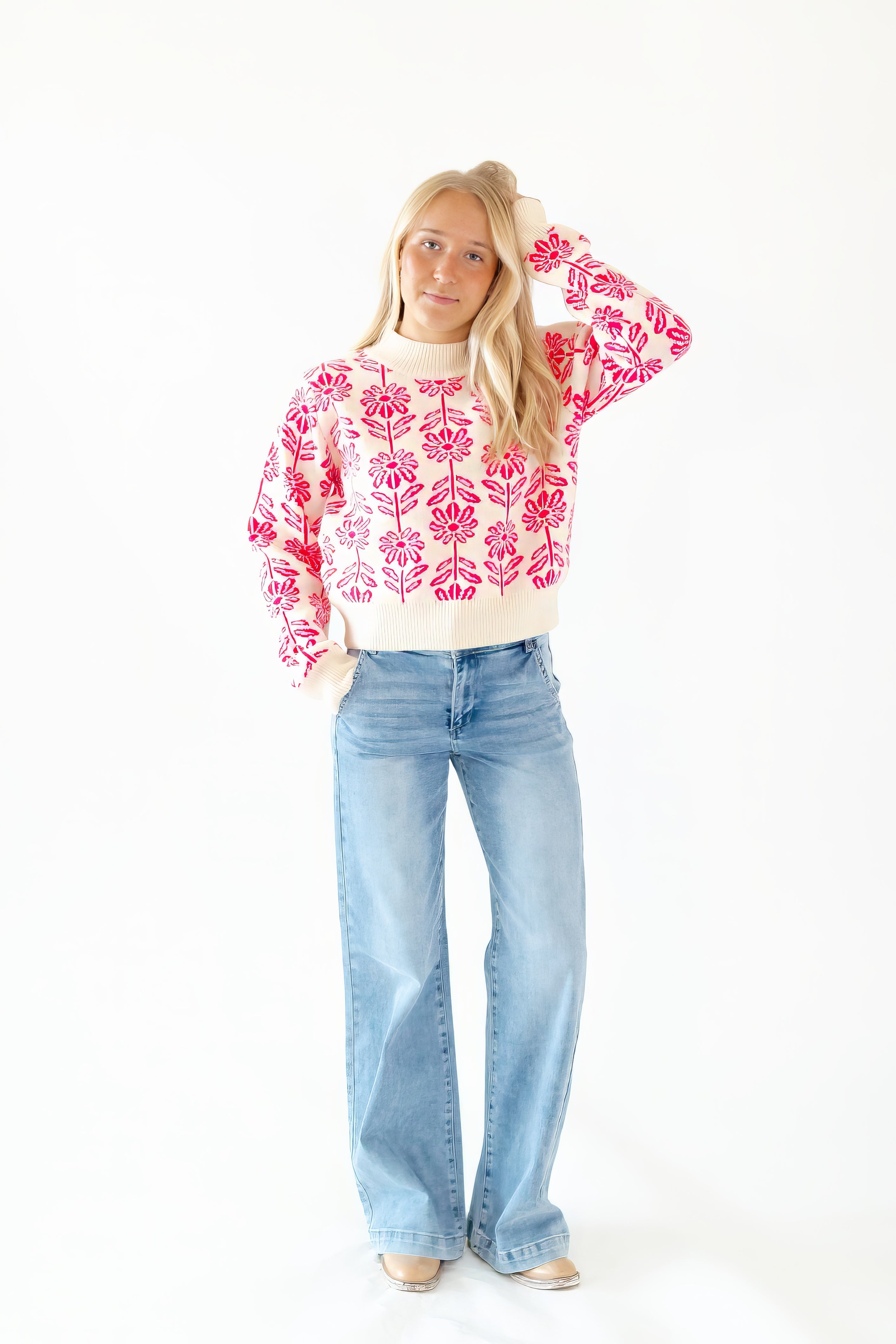 Carmen Floral Knit Sweater