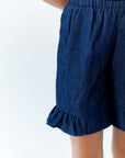 Halow Ruffled Denim Shorts