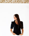 Sloane Ribbed Button Detail Up