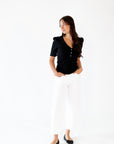 Sloane Ribbed Button Detail Up