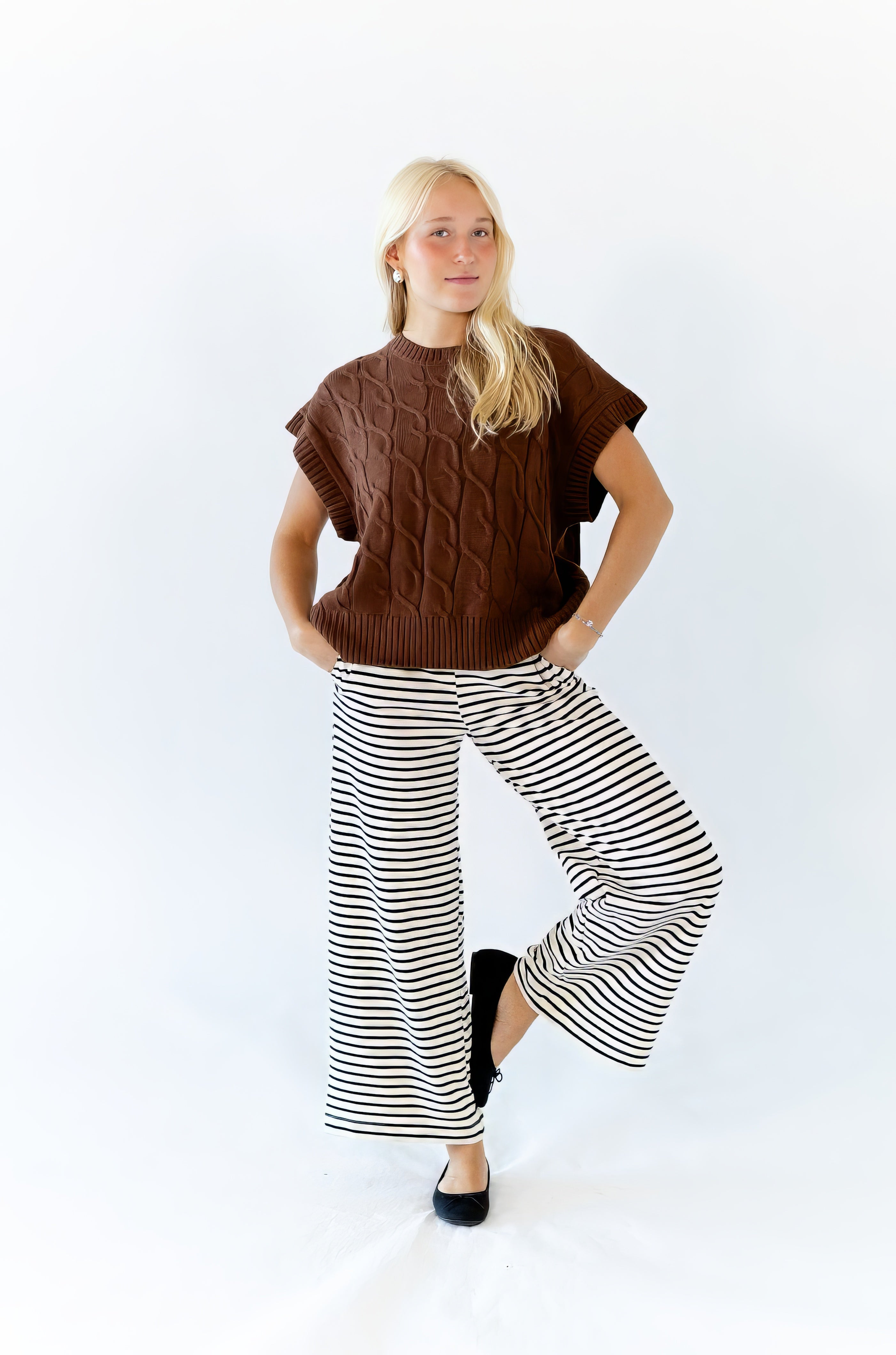 Chestnut Cable Knit Top