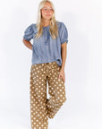 Calia Denim Blouse · Mid Wash