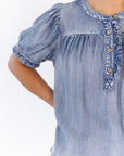 Calia Denim Blouse · Mid Wash