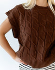 Chestnut Cable Knit Top