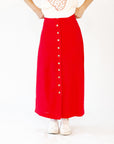 Wells Button Front Linen Skirt