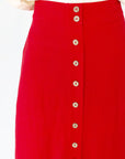 Wells Button Front Linen Skirt