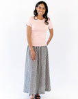 Iris Gingham Midi Skirt · Black